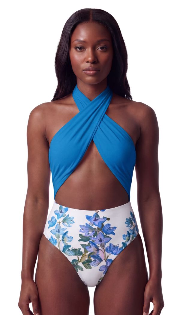 Reversible Hollie Halter Suit in Larkspur Riviera